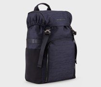 Rucksack aus Nylon-Jacquard mit Logo-Lettering