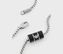 Halskette aus Edelstahl mit Emaille in Mattschwarz