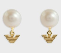Ohrstecker mit Perlen In Weiß