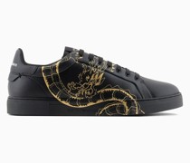 Sneaker aus Leder mit Drachen-print
