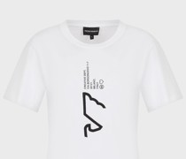 T-Shirt aus Heavy Jersey mit Adler-Stickerei Borgonuovo 11
