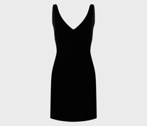 Kleid mit V-Ausschnitt aus Samt mit Maxi-Schleife