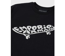 Jersey-oversize-pullover mit Skateboard-logo
