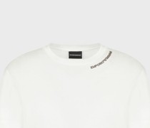 T-Shirt aus Tensel-Jersey-Mischgewebe mit Logostickerei am Ausschnitt