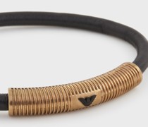Armband aus Edelstahl in Schwarz und Antik-Gold