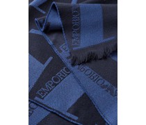 Schal aus Wolle mit Allover-Jacquard-Adler