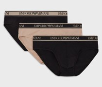 3er-Pack Slips mit mittigem Logo-Band