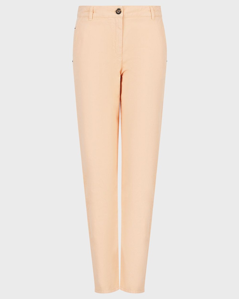 Emporio Armani Damen Jeans J3A Medium Waist Straight Leg aus stückgefärbter Leinenmischung im Denim-Look