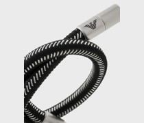 Armreif aus schwarzem Nylon und Edelstahl