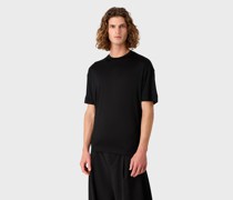 Armani Sustainability Values Loose Fit T-Shirt aus Jersey-Lyocell-Mischung