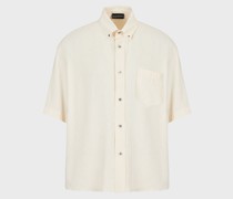 Kurzärmliges Button-Down-Hemd aus samtig weichem Modal