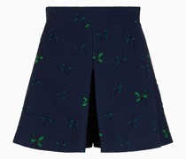 Shorts In Jacquard-stoff-verarbeitung mit Blumenmuster