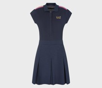 Tennis Club Kleid aus Mikropikee in Baumwollstretch
