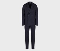 Doppelreihiger Anzug in Modern Fit aus Jersey-Wolle-Eukalyptus-Mischung