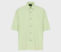 Kurzärmliges Button-Down-Hemd aus samtig weichem Modal