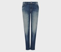 Jeans J36 Very High Waist Straight Leg aus Comfort-Denim im Vintage-Look