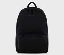 Rucksack Aus Nylon mit Durchgehendem Adler-jacquard