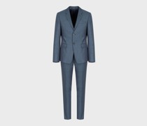 Einreihiger Anzug in Slim Fit aus High-Twist-Wollfresko