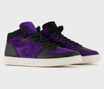 RELOADED BY EMPORIO ARMANI High-Top-Sneaker aus Leder und Veloursleder Armani Sustainability Values