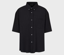 Kurzärmliges Button-Down-Hemd aus samtig weichem Modal