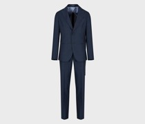 Einreihiger Anzug in Modern Fit aus Wolle-Eukalyptus-Mischung mit Mikromuster