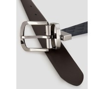 Gürtel aus bedrucktem Leder und Glattleder