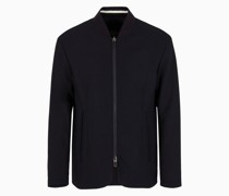 Twill-jacke Zum Wenden mit Reißverschluss, Gefertigt Aus Einer Woll-mischung