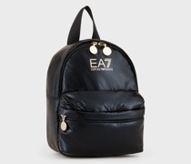 Mini-Rucksack aus Stoff in Metallic-Optik