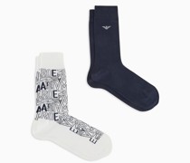 2er-pack Socken mit Jacquard-logo