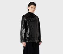 Bikerjacke Aus Lammnappaleder In Craquelé-lackleder-optik