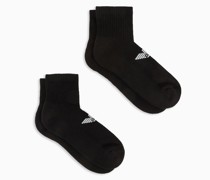 2er-pack Kurze Socken aus Frottee mit Sporty-logo