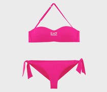 Bandeau-Bikini mit Logo
