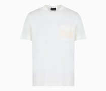 Armani Sustainability Values T-shirt Aus Einer Jersey-lyocell-mischung mit Gummiertem Logoband Auf Der Tasche
