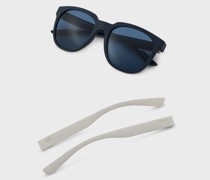 Sonnenbrille in Panto-Form für Herren mit aufsteckbaren Bügeln