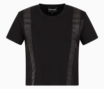 T-shirt aus Merzerisierter Baumwolle mit Ripsbändern