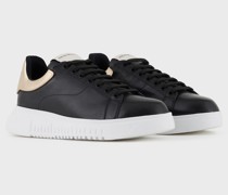 Reloaded By Emporio Armani Sneaker Aus Leder mit Verspiegelter Ferse Armani Sustainability Values