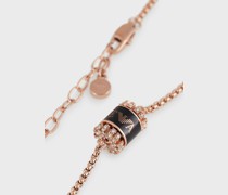 Emporio Armani Roségoldfarbene Halskette mit Anhänger aus Edelstahl