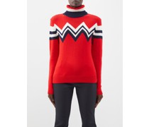 Zigzag-jacquard Roll-neck Merino Sweater