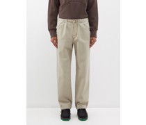 Drawstring-waist Cotton Workwear Trousers