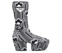 Floral-jacquard Platform Boots