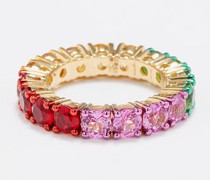 Rainbow Citrine, Corundum & 9ct Gold Ring