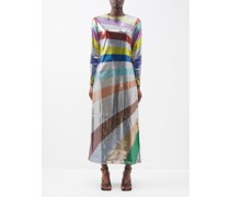 Supremes Striped Sequinned Midi Dress