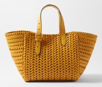 Neeson Small Sqaure Braided-leather Tote