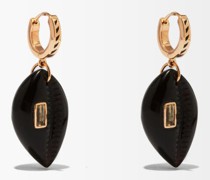 Onyx, Beryl & 18kt Rose-gold Earrings