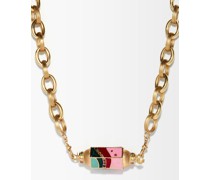 Rosa Chain Sapphire, Enamel & 14kt Gold Choker