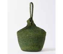 Loop-handle Woven Basket Bag