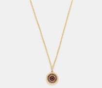 Evil Eye Sapphire, Enamel & 14kt Gold Necklace