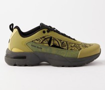 S0303 Logo-print Rubberised Faux-leather Trainers