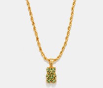 Nostalgia Bear Crystal & 18kt Gold-plated Necklace