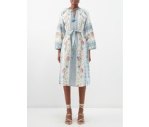 Heloise Printed Cotton-khadi Midi Dress